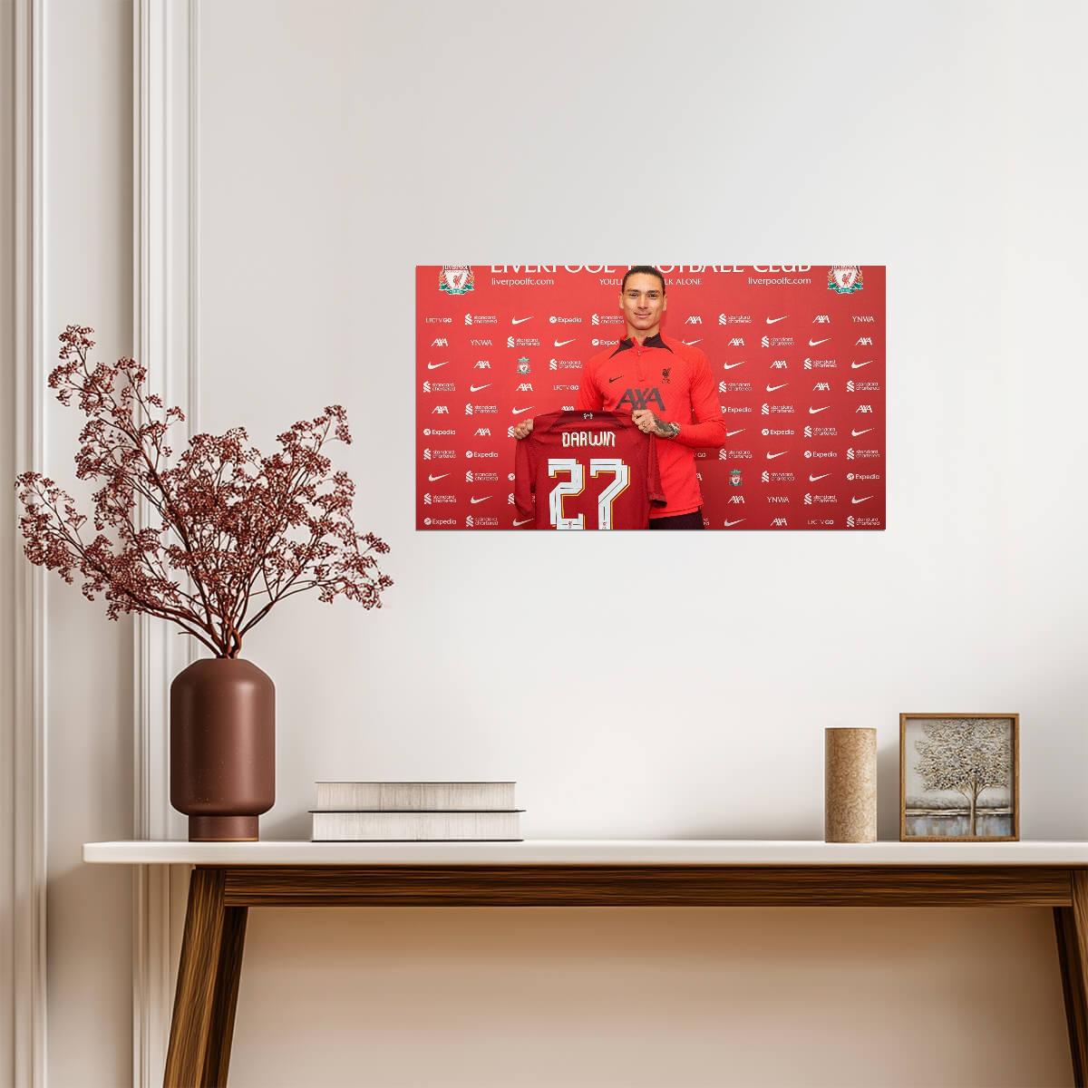Darwin Nunez Liverpool FC | Number 27 Soccer Poster | Premier League Fan Gift - Sports Poster