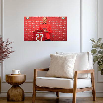 Darwin Nunez Liverpool FC | Number 27 Soccer Poster | Premier League Fan Gift - Sports Poster