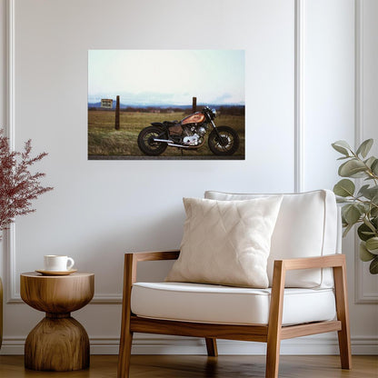 Yamaha Virago XV750 Cafe Racer | Custom Motorcycle Poster | Vintage Bobber Wall Art - Cars Poster