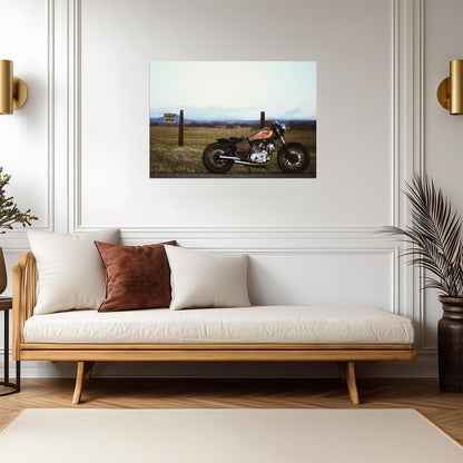 Yamaha Virago XV750 Cafe Racer | Custom Motorcycle Poster | Vintage Bobber Wall Art - Cars Poster