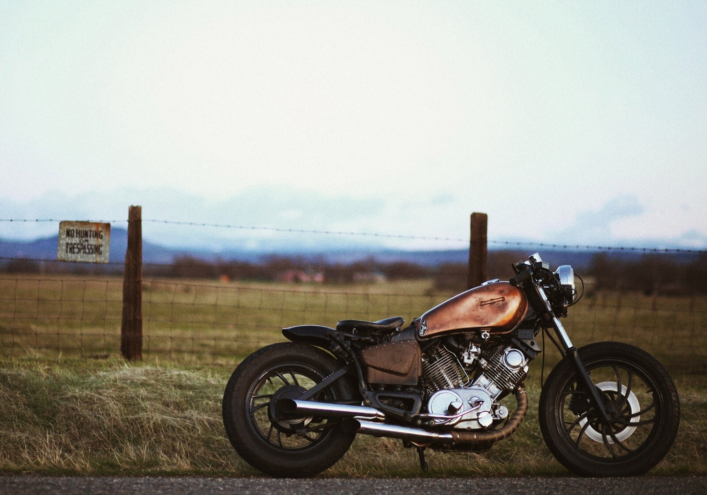 Yamaha Virago XV750 Cafe Racer | Custom Motorcycle Poster | Vintage Bobber Wall Art - Cars Poster