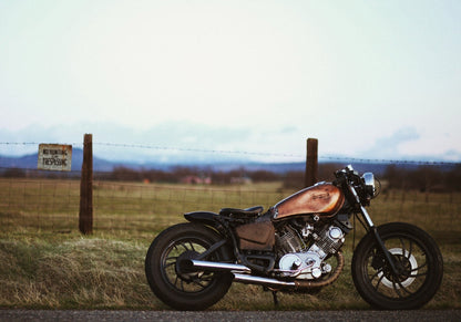 Yamaha Virago XV750 Cafe Racer | Custom Motorcycle Poster | Vintage Bobber Wall Art - Cars Poster