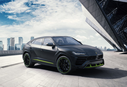 Lamborghini Urus Graphite Capsule | Luxury SUV Poster | Matte Black Super SUV with Green Accents - Cars Poster