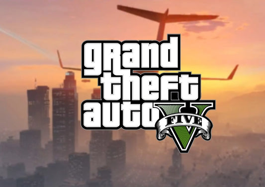 Grand Theft Auto V Logo Over Los Santos Skyline | Minimalist Game Poster | Action-Adventure Decor - Video Games Poster