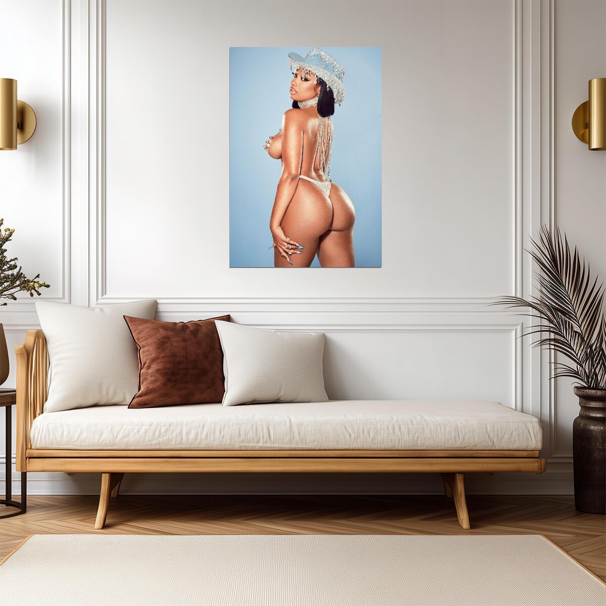 Megan Thee Stallion Sparkly Cowboy Hat | Pastel Photoshoot Poster | Sexy Hip Hop Star - Music Poster