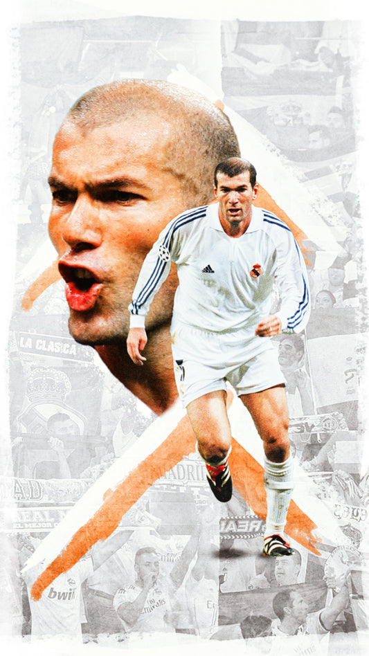 Zinedine Zidane Stylized Art | Soccer Legend Poster | Sports Graphic Print - Sports Poster