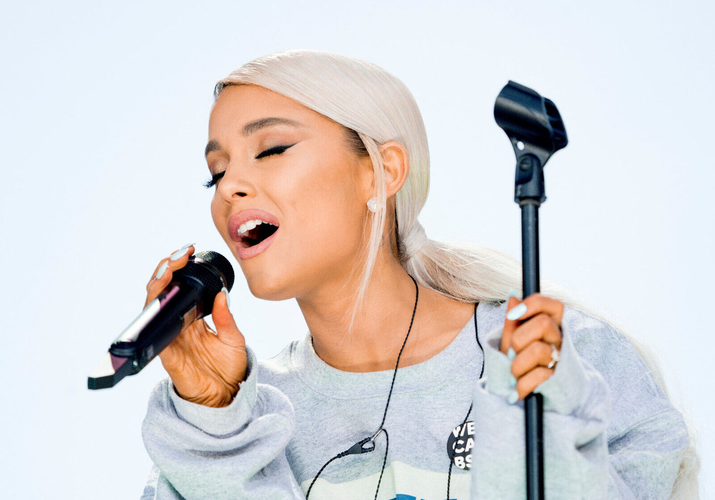 Ariana Grande Singing Live | Sweetener Era Performance Poster | Music Star Concert Art - Music Poster