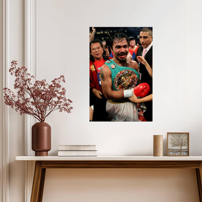 Manny Pacquiao Championship Belt | Boxing Legend Poster | Combat Sports Art - Sports Poster