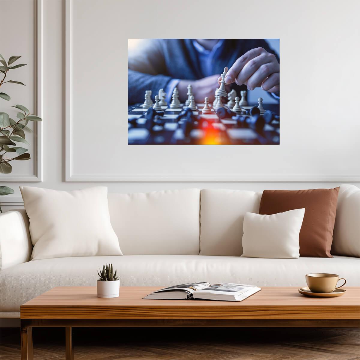 Strategic Chess Move | Conceptual Mind Game Art | Gift for Player Poster - Sports Poster
