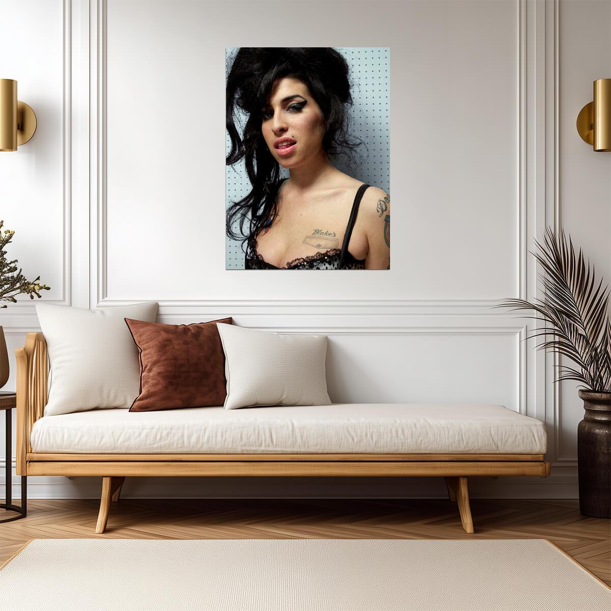 Amy Winehouse Tattoo Portrait | Music Legend Poster | Vintage Wall Art - Music Poster