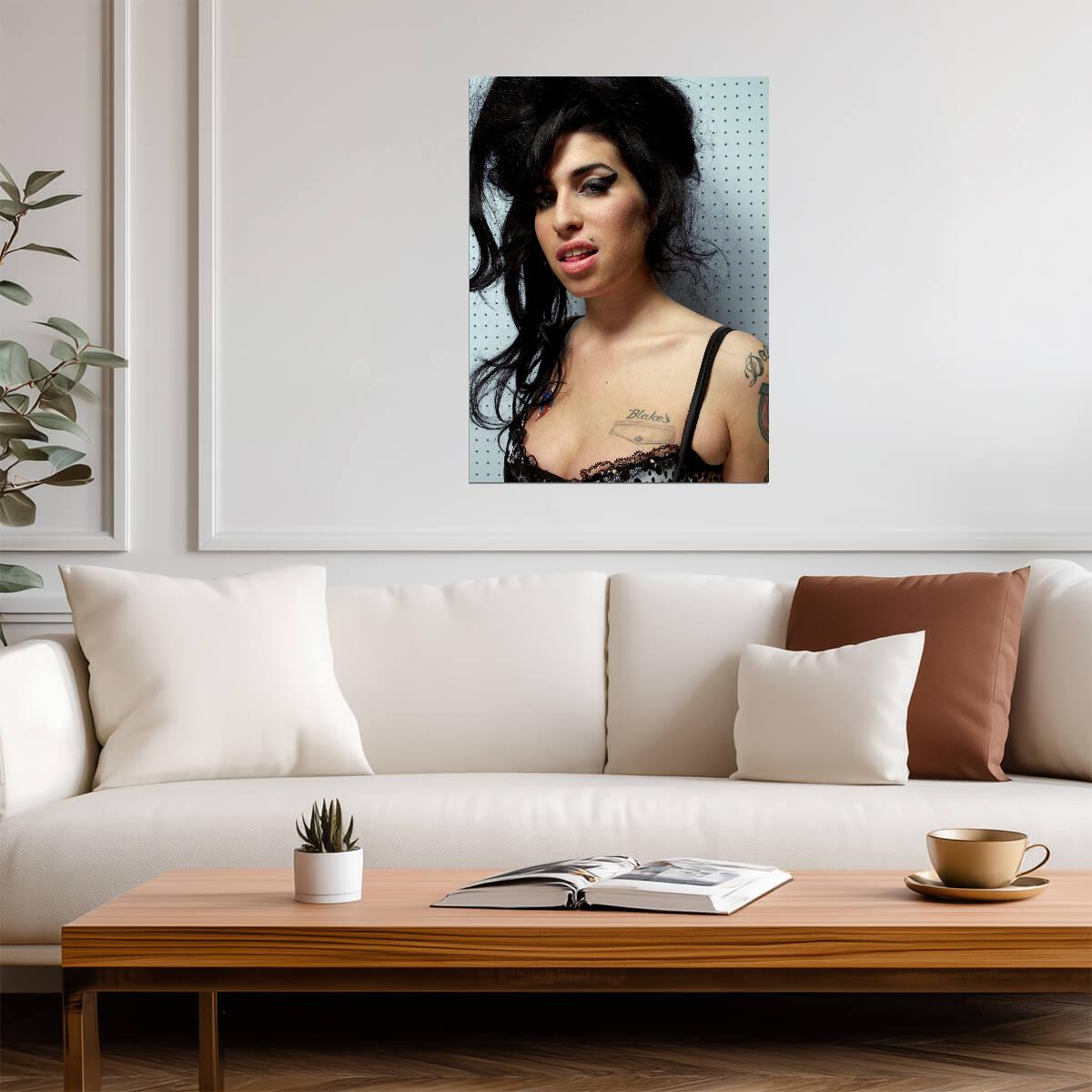 Amy Winehouse Tattoo Portrait | Music Legend Poster | Vintage Wall Art - Music Poster