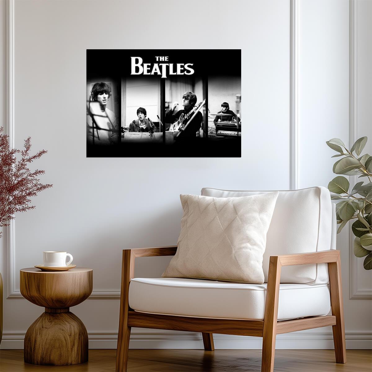 The Beatles Recording Studio | John Paul George Ringo Photos | Classic Rock Band Poster - Music Poster