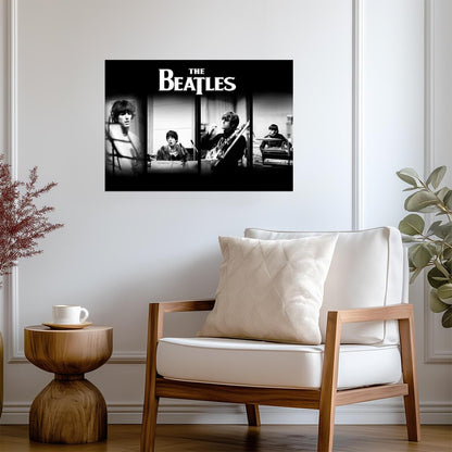 The Beatles Recording Studio | John Paul George Ringo Photos | Classic Rock Band Poster - Music Poster