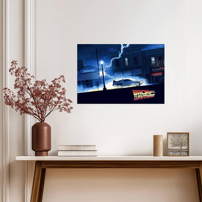 Back to the Future DeLorean Lightning Strike | Classic 80s Movie Poster | Sci-Fi Film Wall Art - Movies & TV Poster