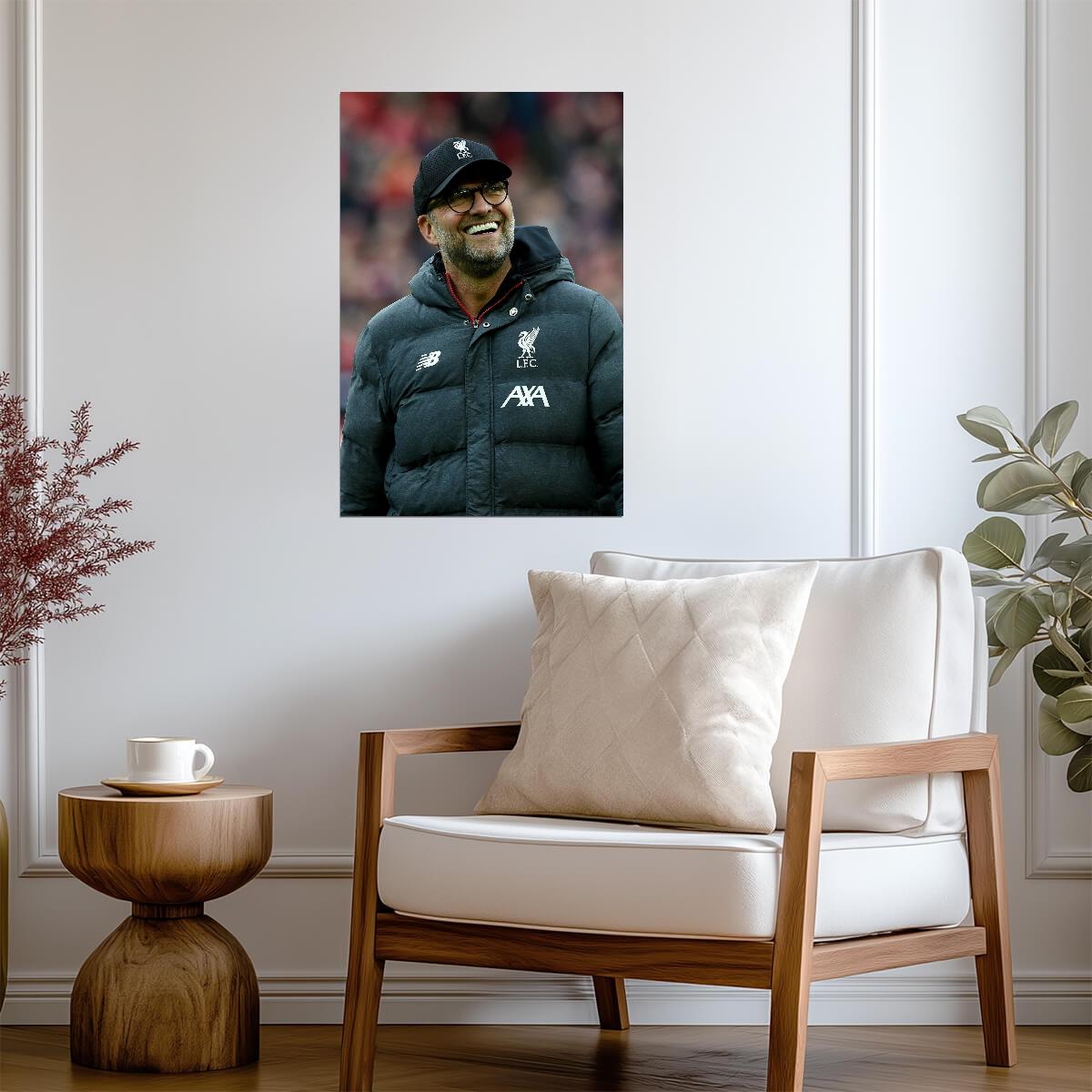Jurgen Klopp Liverpool Manager Smiling | Soccer Poster | Anfield Legend Print - Sports Poster