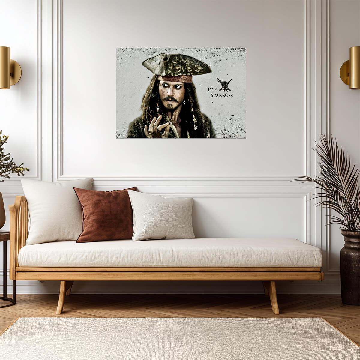 Pirates of the Caribbean Jack Sparrow | Stylized Movie Poster | Johnny Depp Fan Art Print - Movies & TV Poster