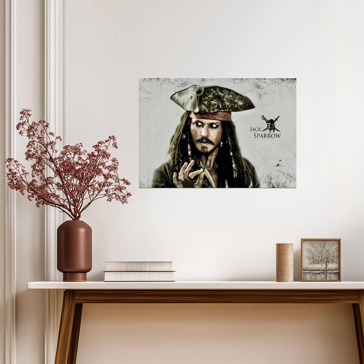 Pirates of the Caribbean Jack Sparrow | Stylized Movie Poster | Johnny Depp Fan Art Print - Movies & TV Poster