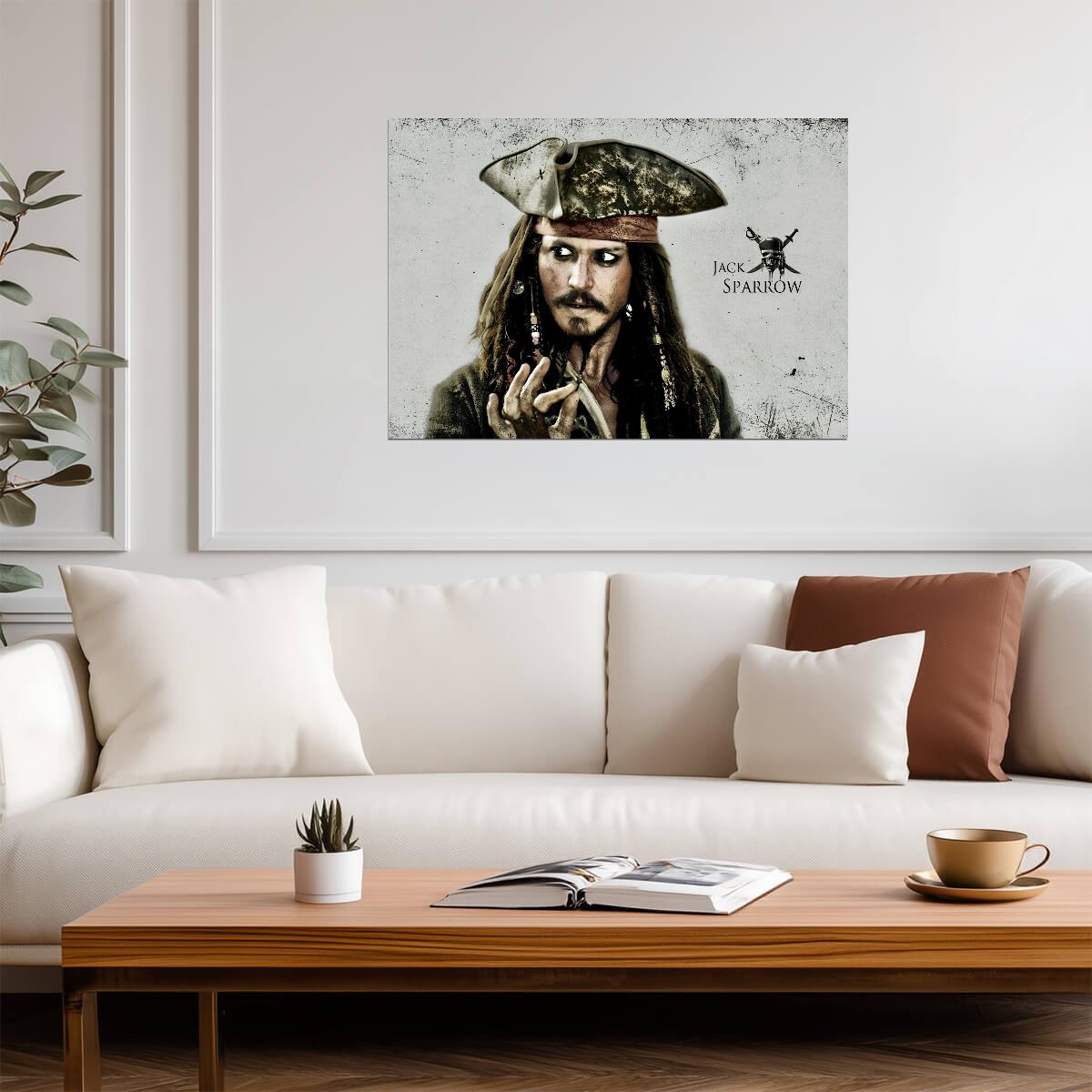 Pirates of the Caribbean Jack Sparrow | Stylized Movie Poster | Johnny Depp Fan Art Print - Movies & TV Poster