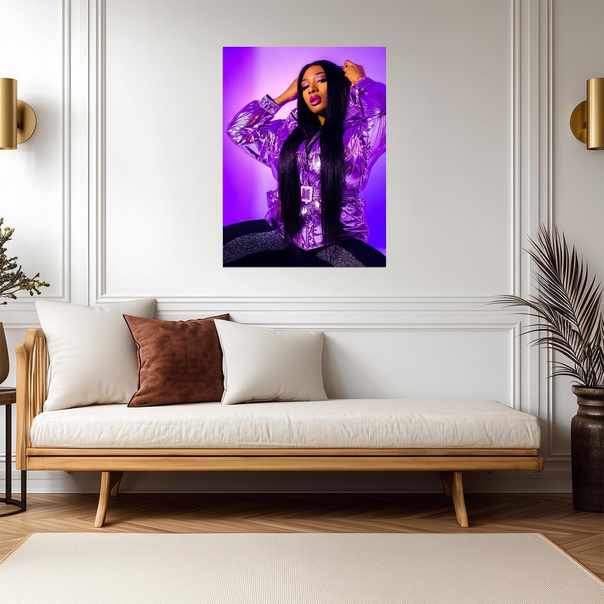 Megan Thee Stallion Purple Outfit | Photoshoot Poster | Hip Hop Star Wall Art - Music Poster