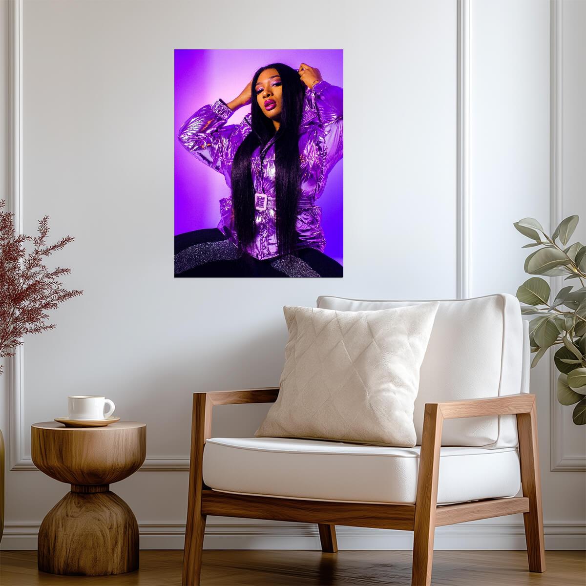 Megan Thee Stallion Purple Outfit | Photoshoot Poster | Hip Hop Star Wall Art - Music Poster