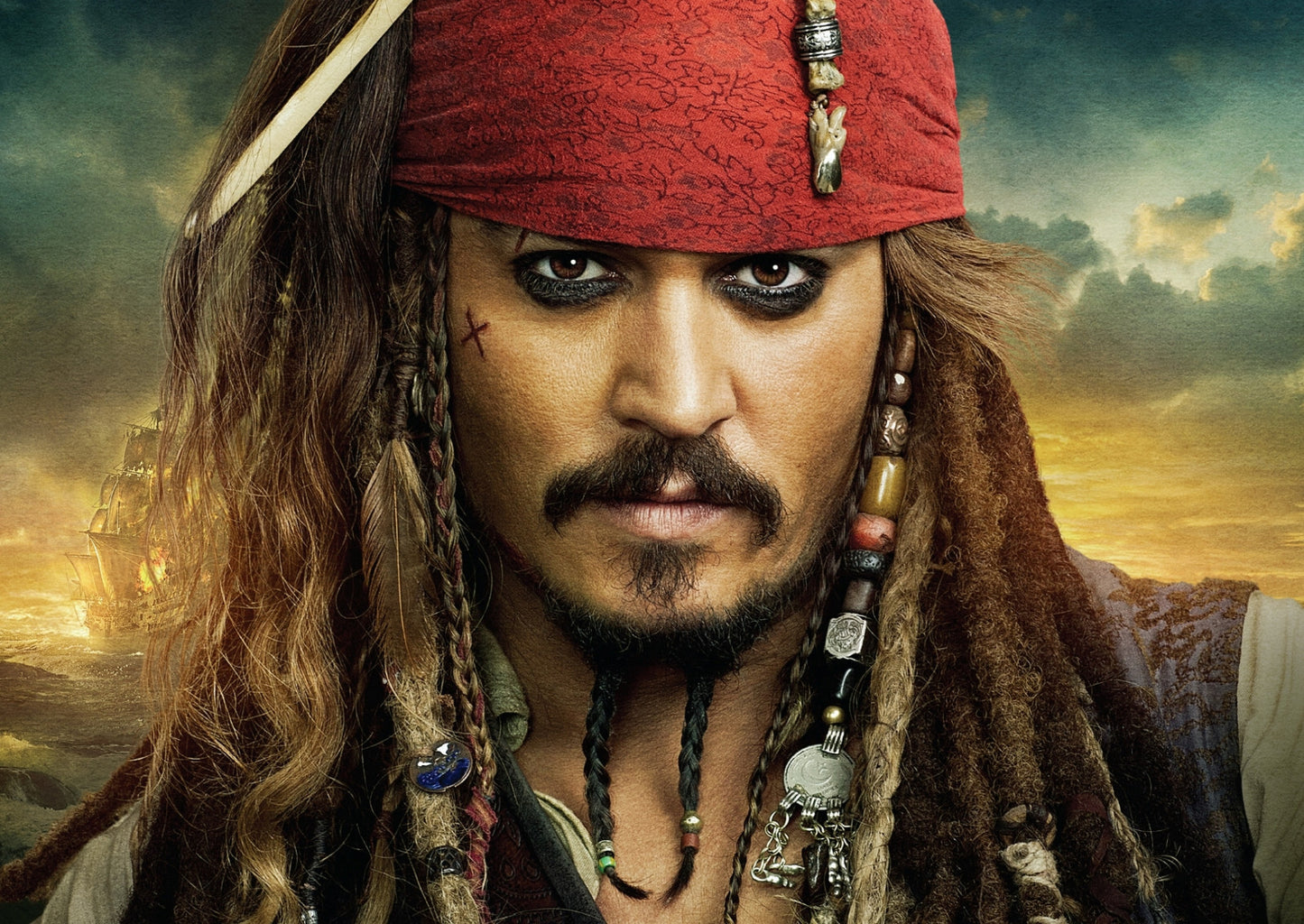 Pirates of the Caribbean Captain Jack Sparrow Portrait | Movie Poster | Johnny Depp Character Art - Movies & TV Poster