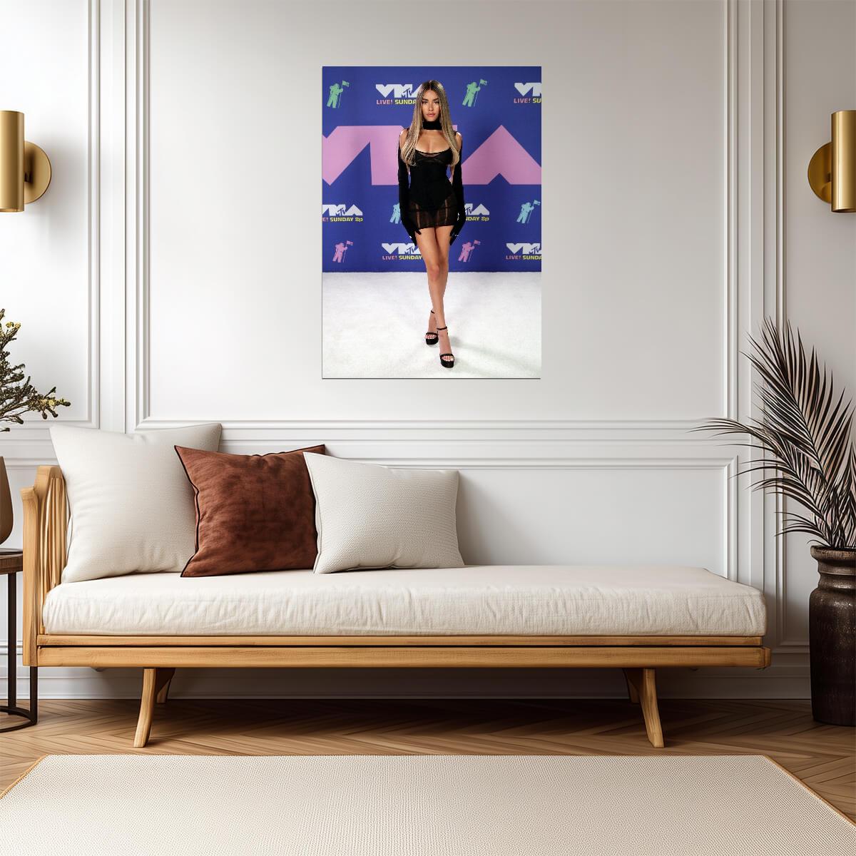 Madison Beer VMA Red Carpet | Black Mini Dress Outfit | Pop Music Star Poster - Music Poster
