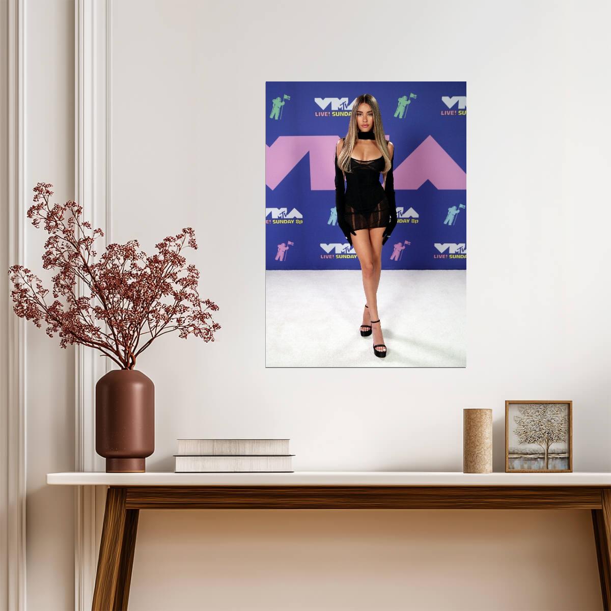 Madison Beer VMA Red Carpet | Black Mini Dress Outfit | Pop Music Star Poster - Music Poster