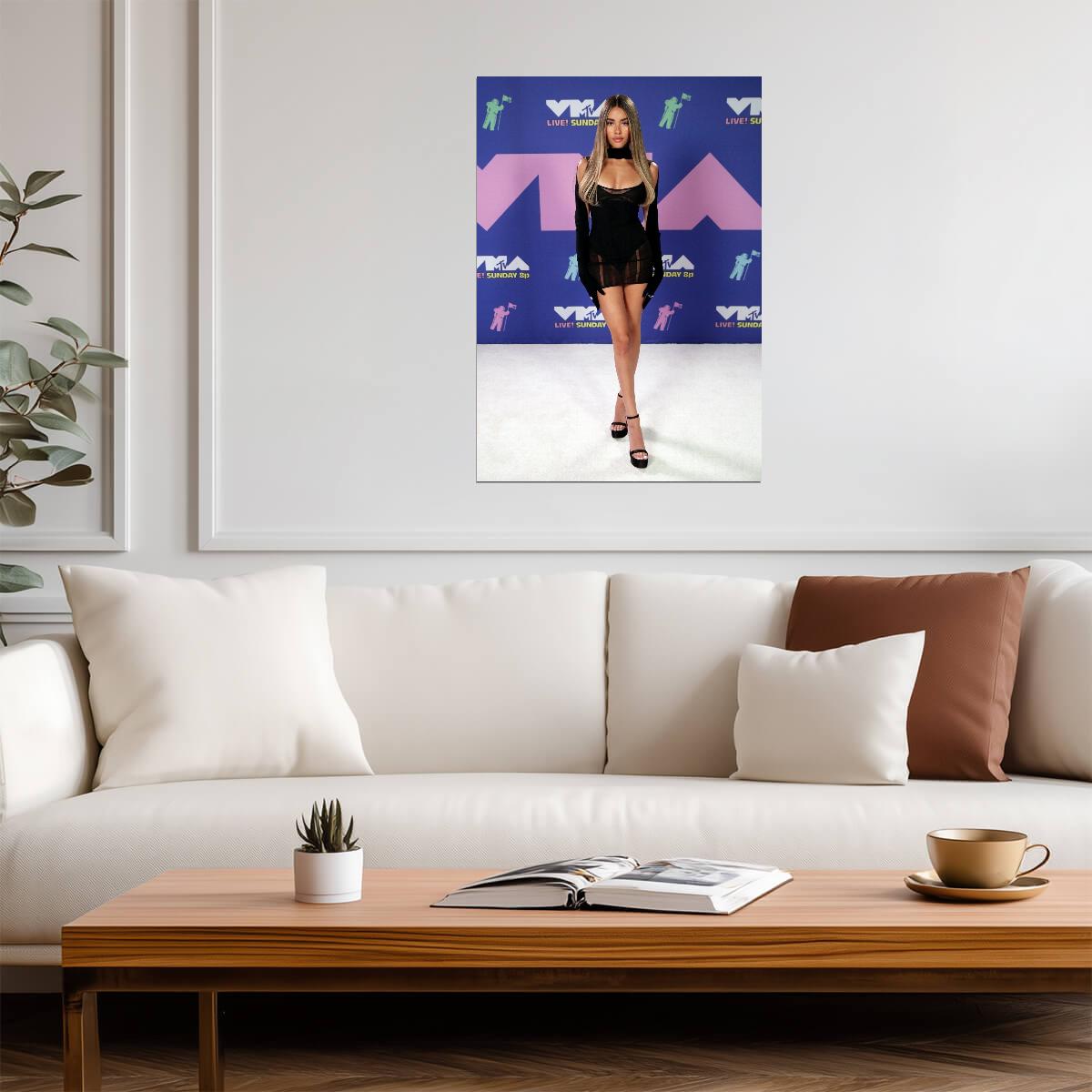 Madison Beer VMA Red Carpet | Black Mini Dress Outfit | Pop Music Star Poster - Music Poster