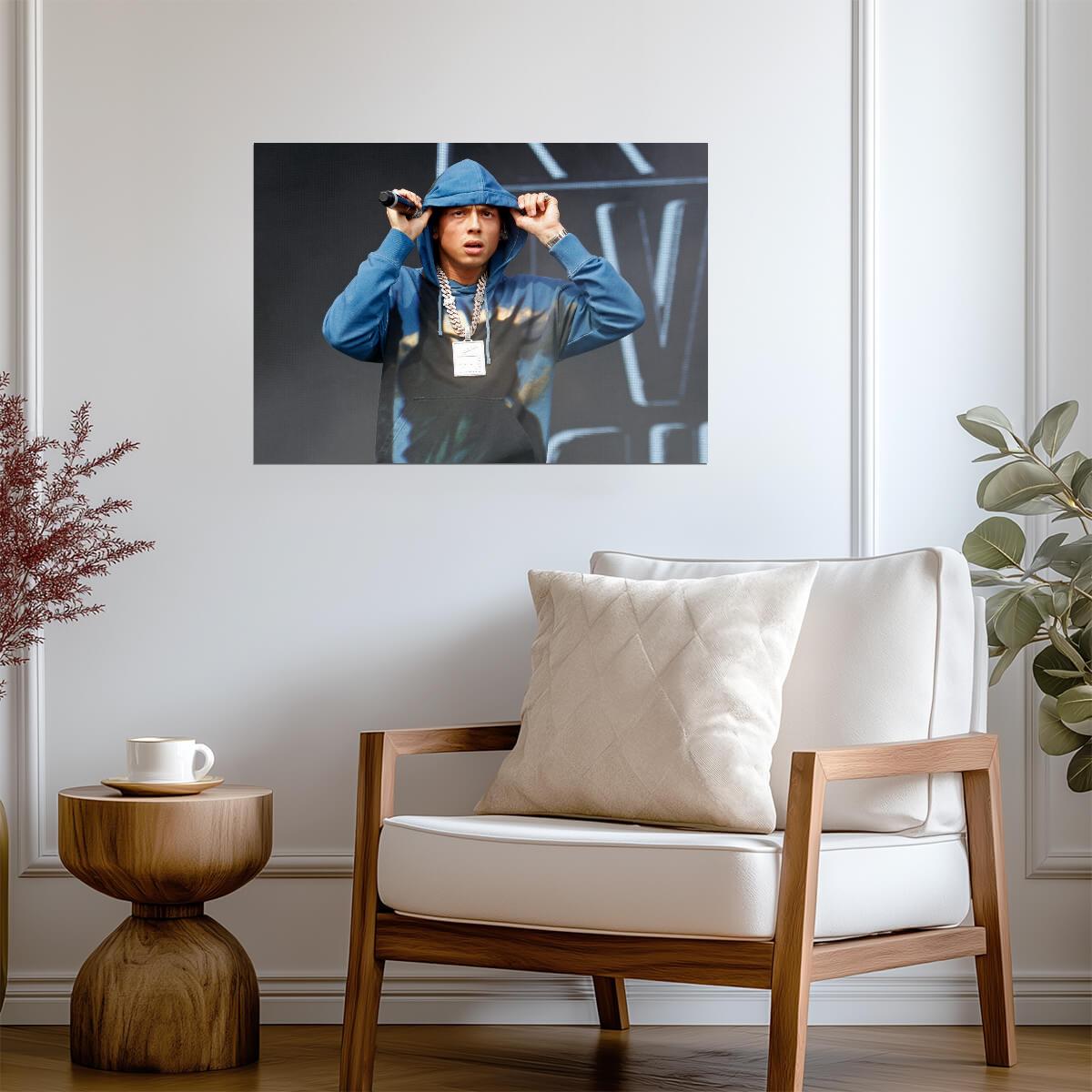 Central Cee Live on Stage | Blue Hoodie Concert Poster | UK Rap Performance Art - Music Poster