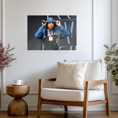 Central Cee Live on Stage | Blue Hoodie Concert Poster | UK Rap Performance Art - Music Poster