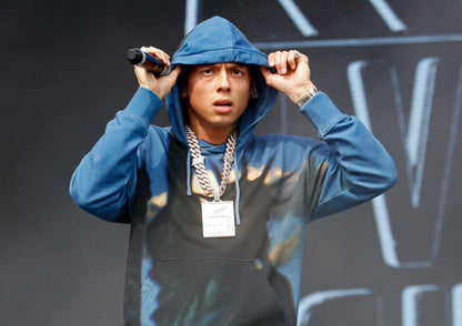 Central Cee Live on Stage | Blue Hoodie Concert Poster | UK Rap Performance Art - Music Poster