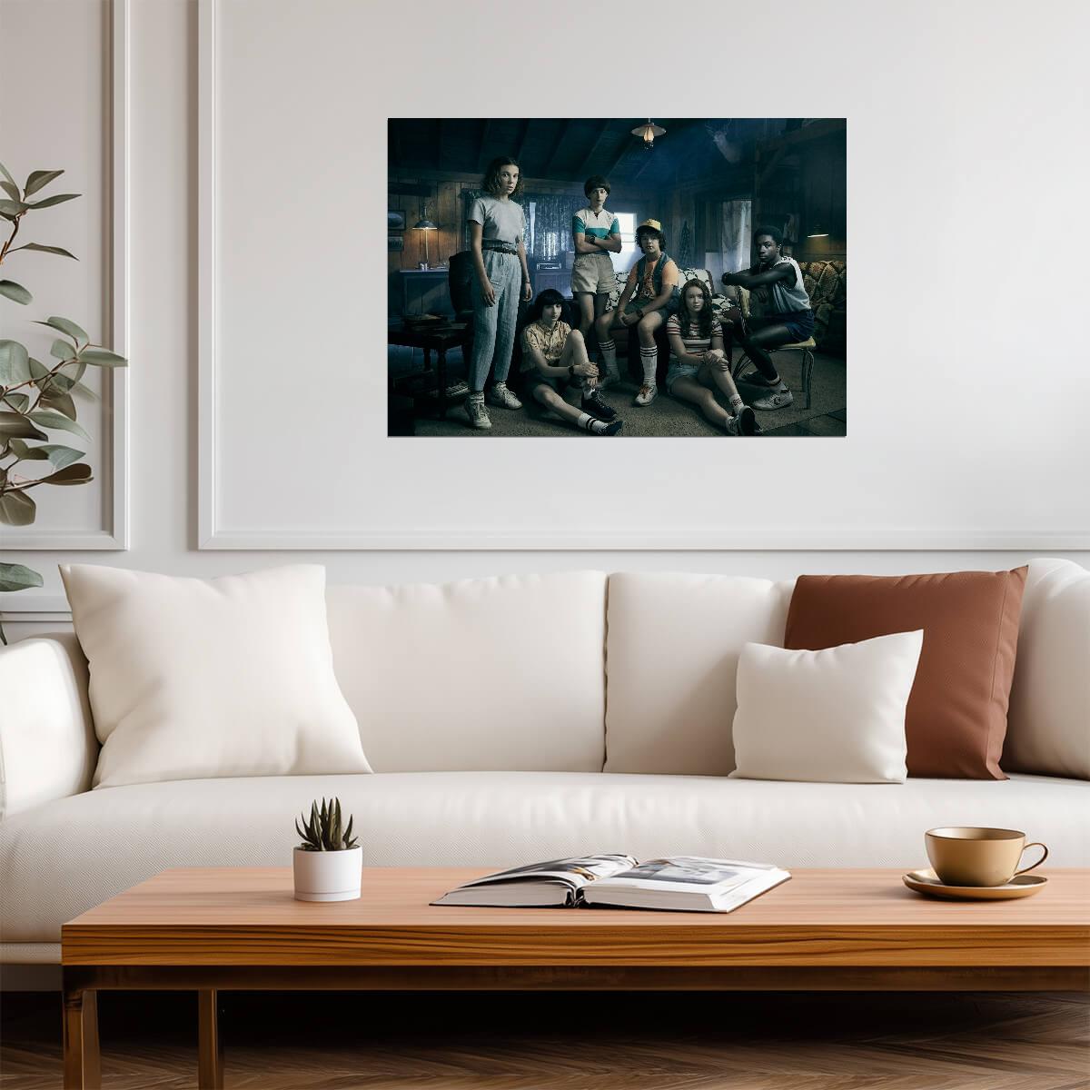 Stranger Things The Party Group Photo | Eleven Mike Will Dustin Lucas Max | Sci-Fi TV Poster - Movies & TV Poster