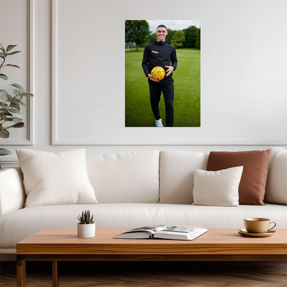 Phil Foden Holding Ball | Soccer Star Poster | Sports Wall Art - Sports Poster