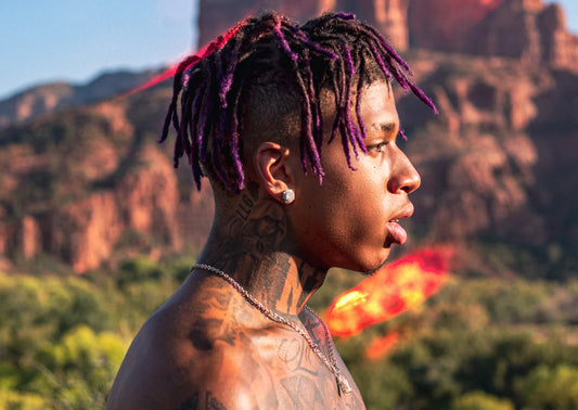 Nle Choppa Portrait Photoshoot | Warm Tone Poster | Hip Hop Star Wall Art - Music Poster