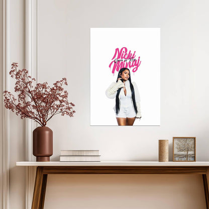 Nicki Minaj Queen of Rap Text Art | White Outfit Poster | Hip Hop Legend Print - Music Poster