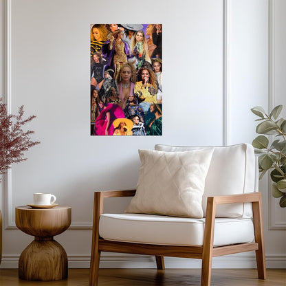 Beyoncé Photo Collage | Music Icon Poster | Pop Star Tribute Wall Art - Music Poster