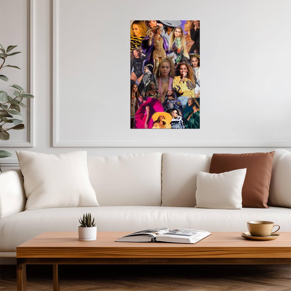 Beyoncé Photo Collage | Music Icon Poster | Pop Star Tribute Wall Art - Music Poster