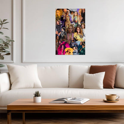 Beyoncé Photo Collage | Music Icon Poster | Pop Star Tribute Wall Art - Music Poster