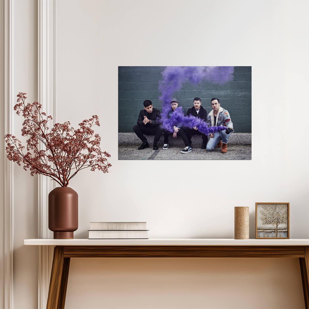 Fall Out Boy Purple Smoke Photoshoot | Rock Band Poster | Pop Punk Music Art - Music Poster