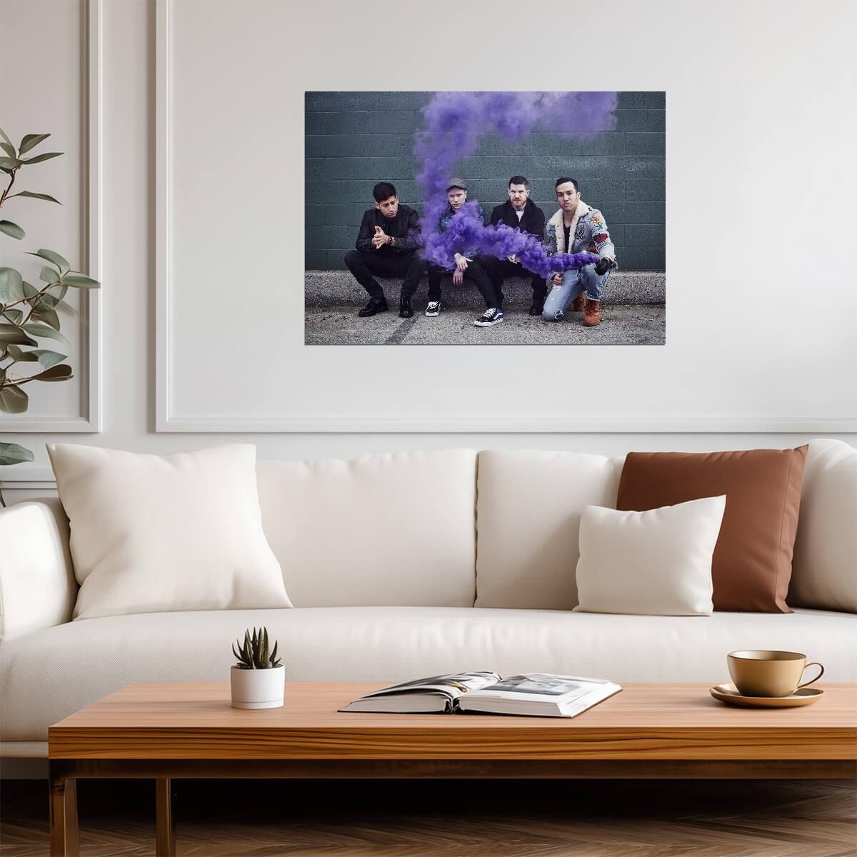 Fall Out Boy Purple Smoke Photoshoot | Rock Band Poster | Pop Punk Music Art - Music Poster