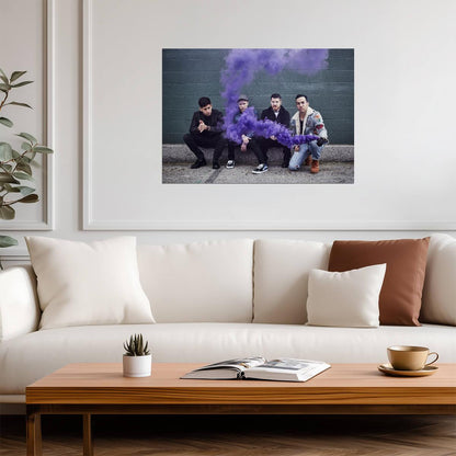 Fall Out Boy Purple Smoke Photoshoot | Rock Band Poster | Pop Punk Music Art - Music Poster