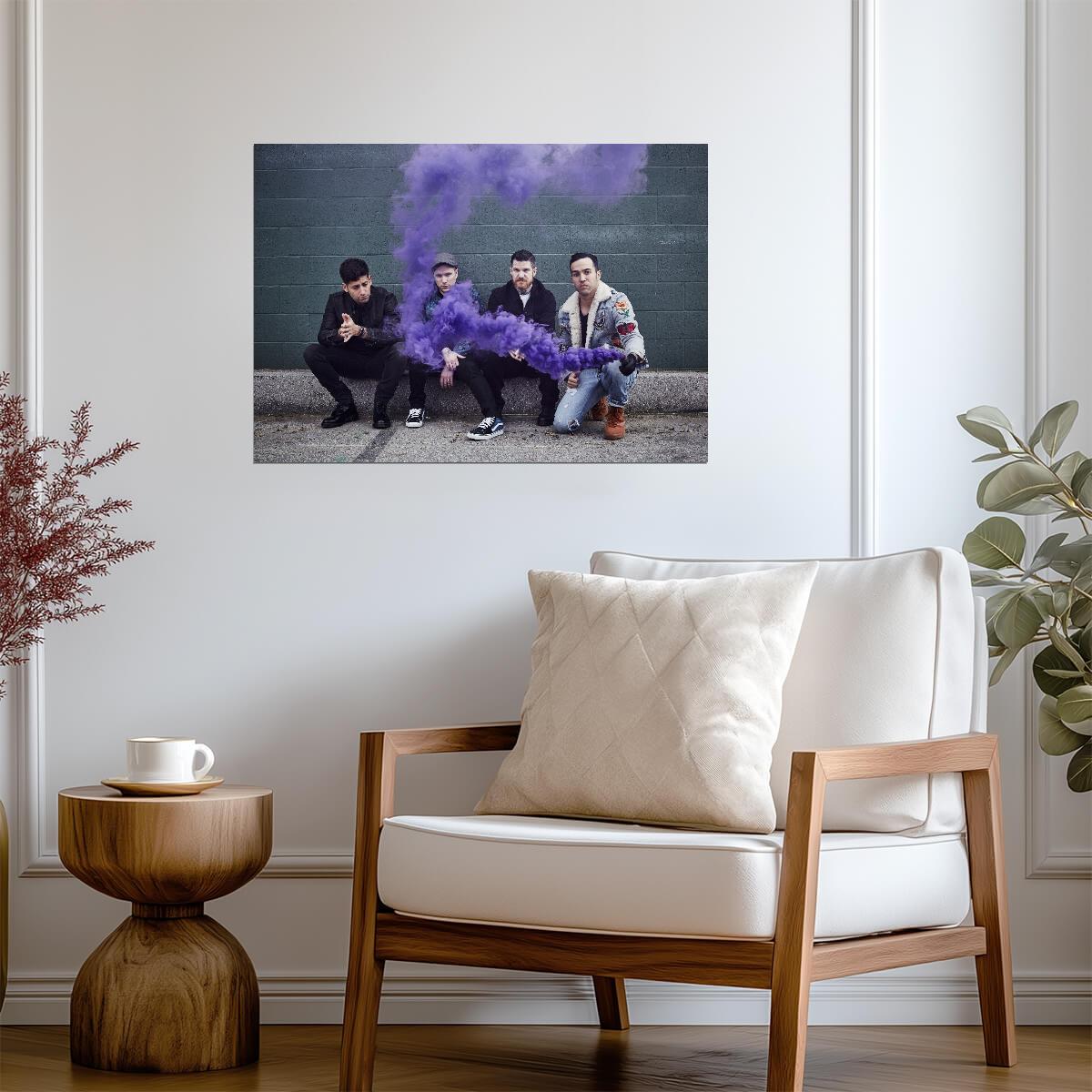 Fall Out Boy Purple Smoke Photoshoot | Rock Band Poster | Pop Punk Music Art - Music Poster