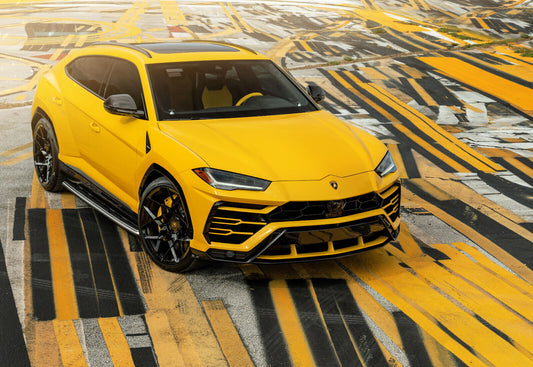 Lamborghini Urus | Yellow Luxury SUV Poster | Super SUV on Airport Runway - Cars Poster