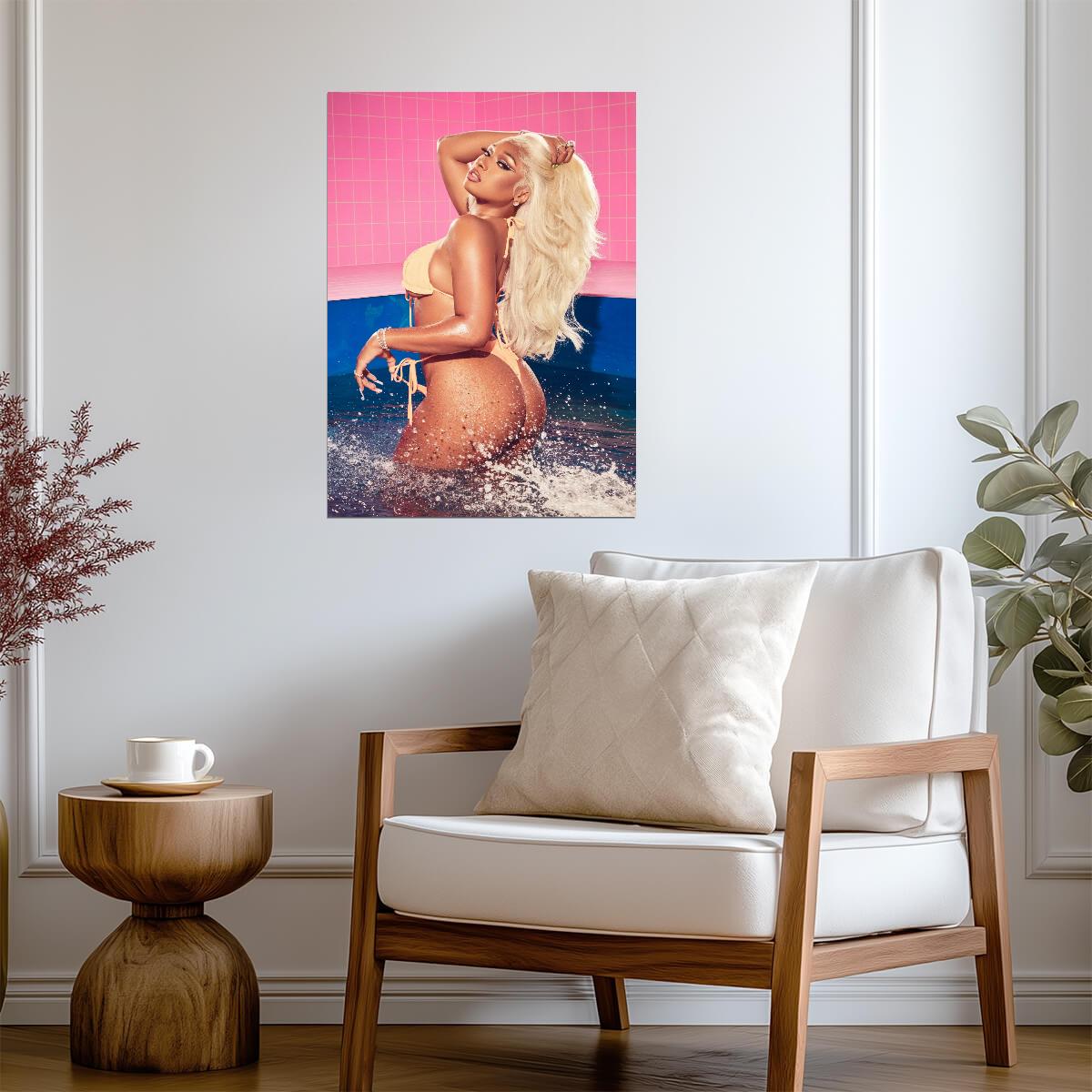 Megan Thee Stallion Yellow Bikini Photoshoot | Music Star Poster | Sexy Hip Hop Wall Art - Music Poster