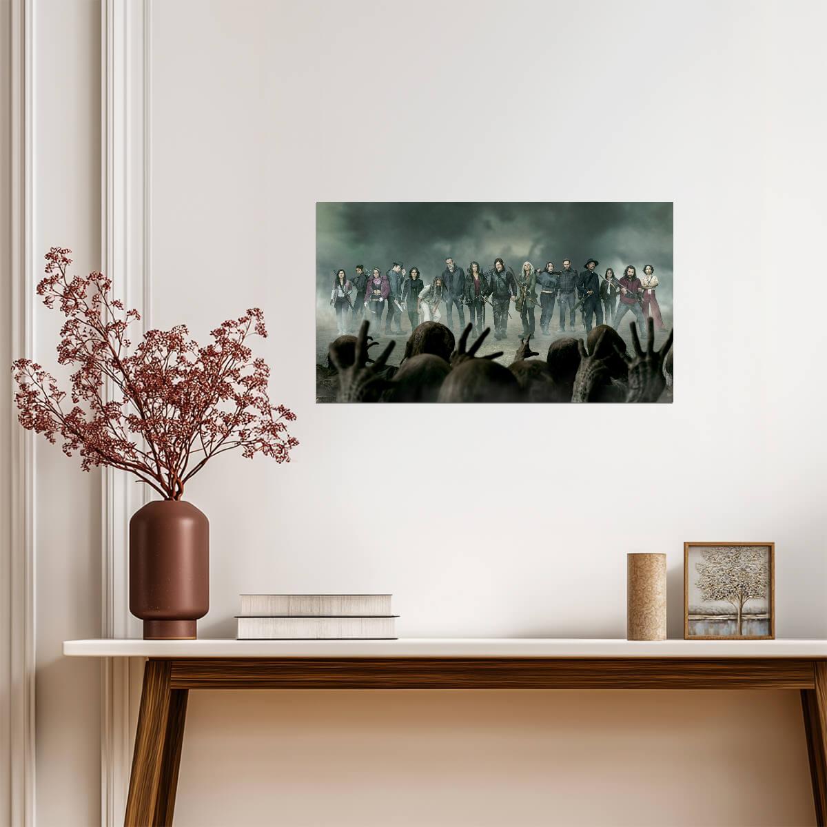The Walking Dead Full Cast Lineup | Survivors & Zombie Hands Key Art | Horror Drama Poster - Movies & TV Poster