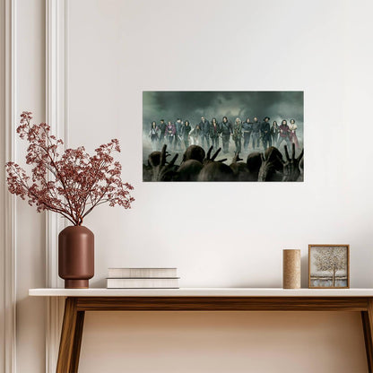 The Walking Dead Full Cast Lineup | Survivors & Zombie Hands Key Art | Horror Drama Poster - Movies & TV Poster