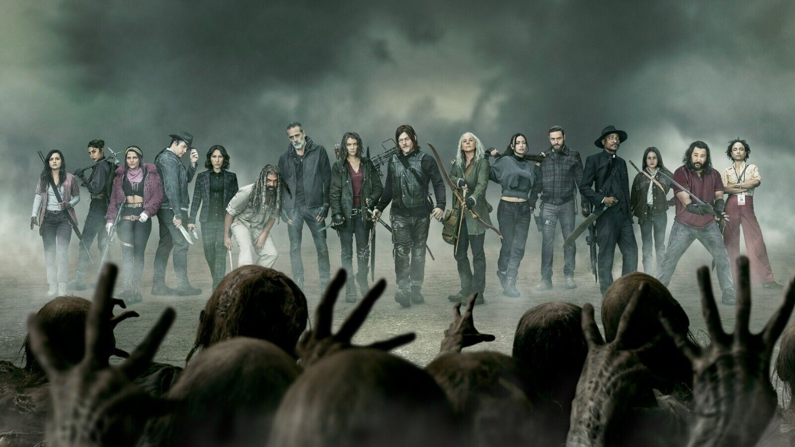 The Walking Dead Full Cast Lineup | Survivors & Zombie Hands Key Art | Horror Drama Poster - Movies & TV Poster