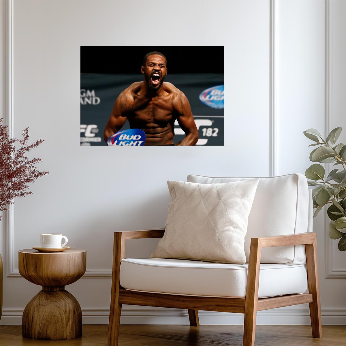 Jon Jones Intense UFC 182 Weigh-In | MMA Fighter Poster | Combat Sports Legend Photo - Sports Poster