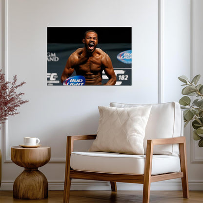 Jon Jones Intense UFC 182 Weigh-In | MMA Fighter Poster | Combat Sports Legend Photo - Sports Poster