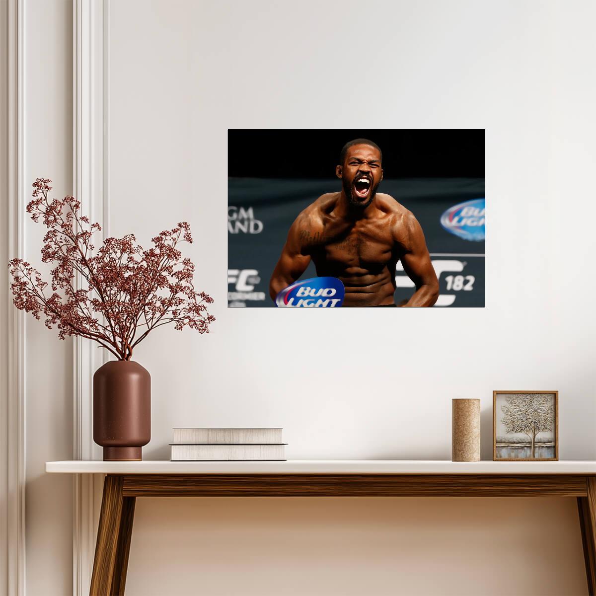 Jon Jones Intense UFC 182 Weigh-In | MMA Fighter Poster | Combat Sports Legend Photo - Sports Poster